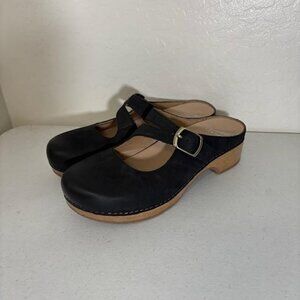 Dansko Black Leather Clogs